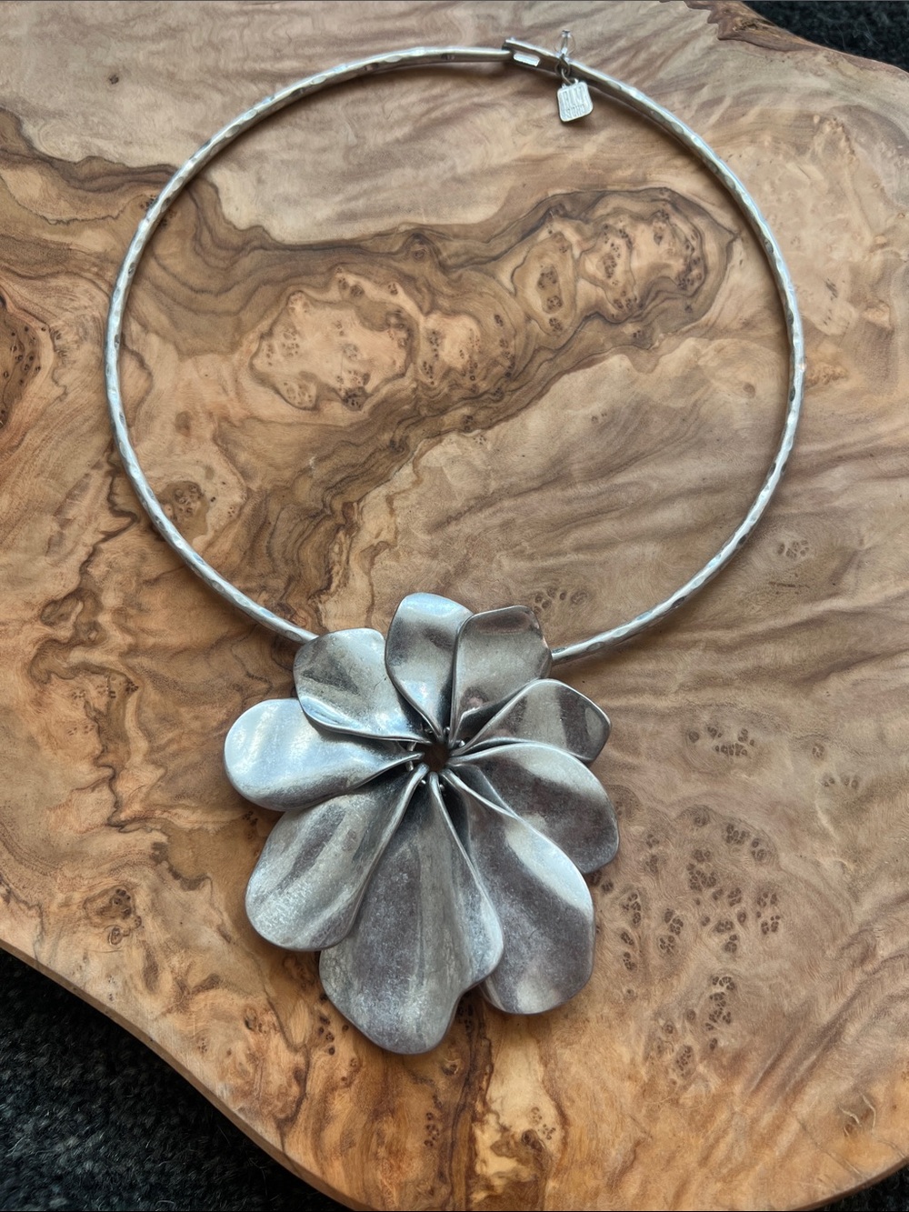 Robert Lee Morris Silver Floral Collar Necklace